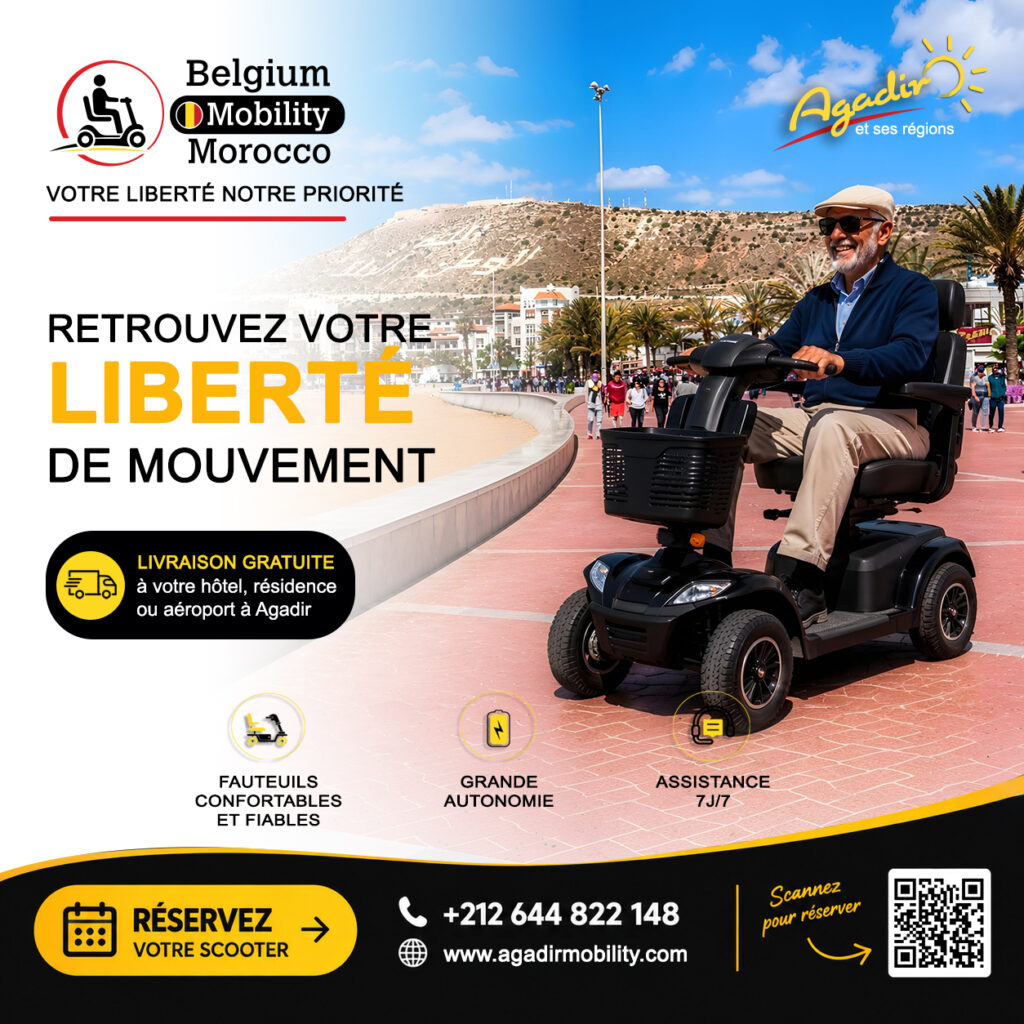 Location fauteuil roulant électrique Agadir : autonomie et confort pour votre séjour